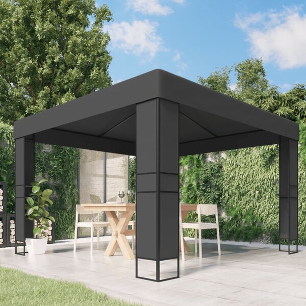 Sjenica s dvostrukim krovom 3 x 3 m antracit - Antracitno siva / 3 x 3 m