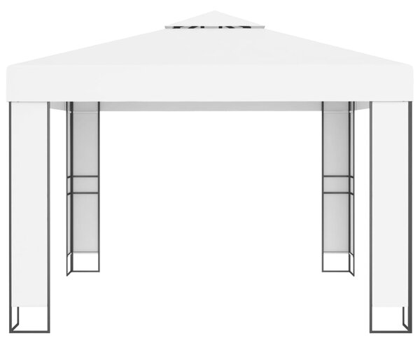 Sjenica s dvostrukim krovom 3 x 3 m bijela - Bijela / 3 x 3 m