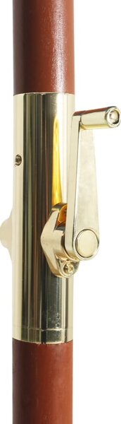 Suncobran s drvenim stupom 300 x 258 cm crni - Crna / N/A