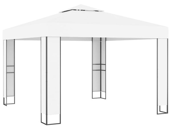Sjenica s dvostrukim krovom 3 x 3 m bijela - Bijela / 3 x 3 m