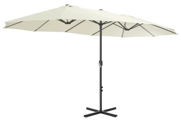 Vanjski suncobran s aluminijskim stupom 460 x 270 cm pješčani - Bež / N/A