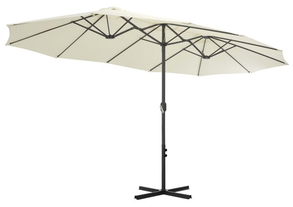 Vanjski suncobran s aluminijskim stupom 460 x 270 cm pješčani - Bež / N/A