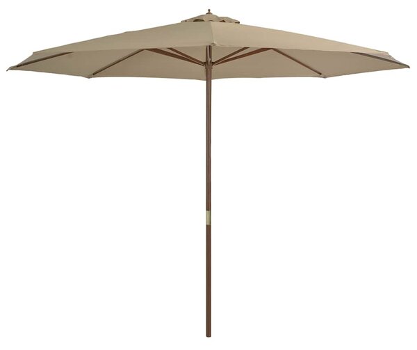 Vrtni suncobran s drvenom šipkom 350 cm bež - Tupe / N/A
