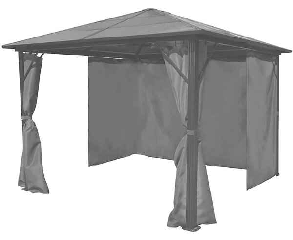 Sjenica sa zavjesom antracit aluminijska 300 x 300 cm - Antracitno siva / 300 x 300 cm