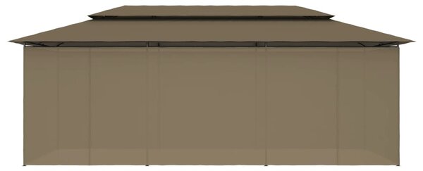 Sjenica sa zastorima 600 x 298 x 270 cm smeđe-siva 180 g/m² - Tupe / N/A