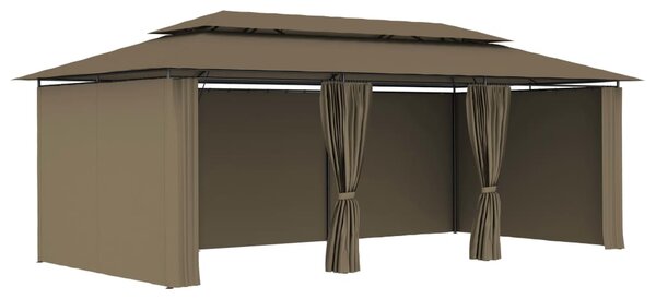 Sjenica sa zastorima 600 x 298 x 270 cm smeđe-siva 180 g/m² - Tupe / N/A