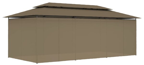 Sjenica sa zastorima 600 x 298 x 270 cm smeđe-siva 180 g/m² - Tupe / N/A