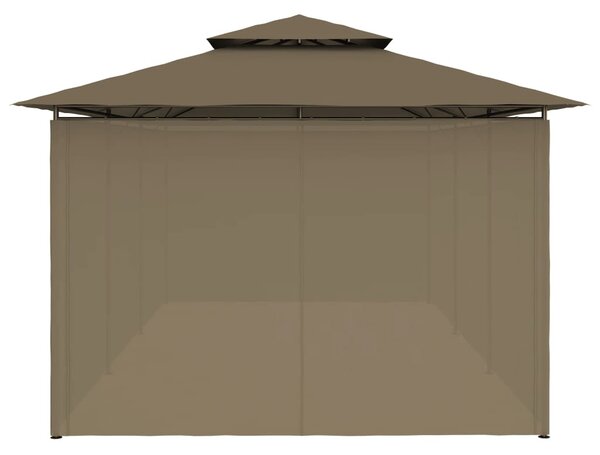 Sjenica sa zastorima 600 x 298 x 270 cm smeđe-siva 180 g/m² - Tupe / N/A
