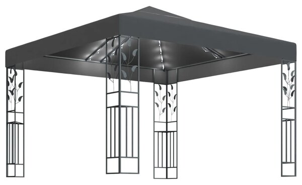 Sjenica s LED svjetlosnim trakama 3 x 3 m antracit - Antracitno siva / 3 x 3 m