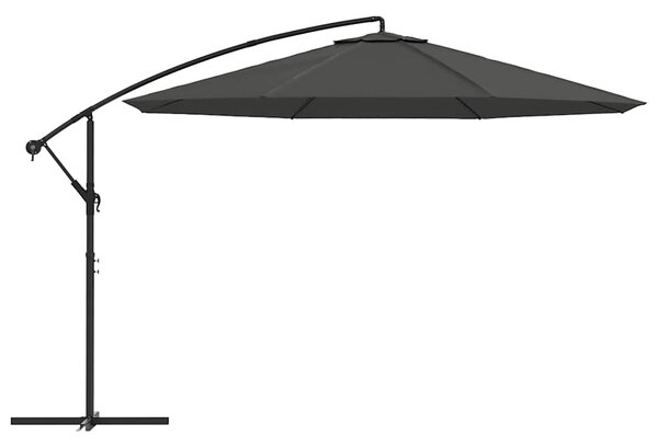 Konzolni vrtni suncobran s aluminijskim stupom 350 cm antracit - Antracitno siva / N/A