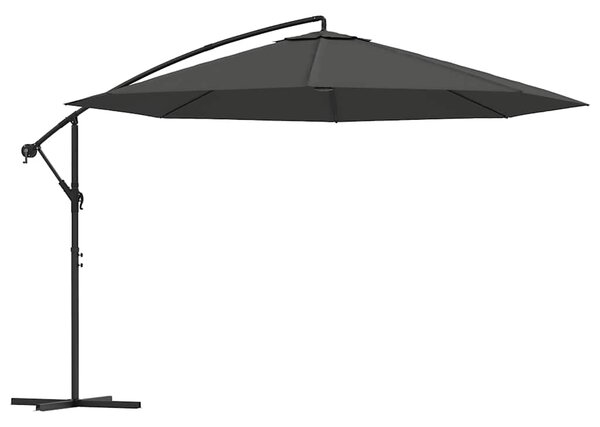 Konzolni vrtni suncobran s aluminijskim stupom 350 cm antracit - Antracitno siva / N/A