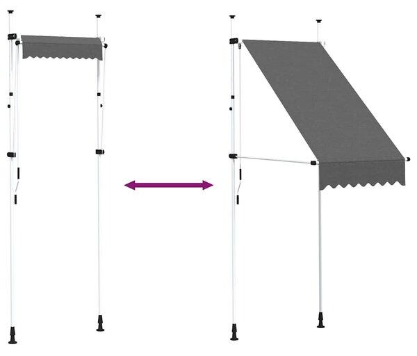 Tenda na ručno uvlačenje 100 cm antracit - Antracitno siva / N/A