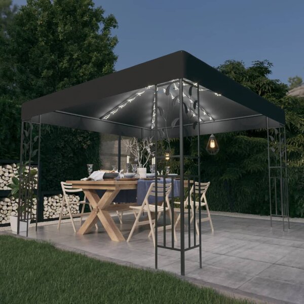 Sjenica s LED svjetlosnim trakama 3 x 3 m antracit - Antracitno siva / 3 x 3 m