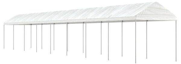 Sjenica s krovom bijela 17,84 x 2,28 x 2,69 m polietilen - Bijela / 17.84 x 2.28 x 2.69 m