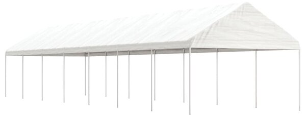 Sjenica s krovom bijela 15,61 x 4,08 x 3,22 m polietilen - Bijela / 15.61 x 4.08 x 3.22 m