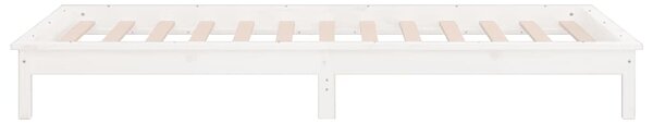 LED okvir kreveta bijeli 75x190 cm za jednu osobu masivno drvo - Bijela / 75 x 190 cm