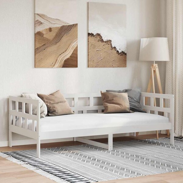 Dnevni ležaj bijeli od masivne borovine 90 x 190 cm - Bijela / 90 x 190 cm