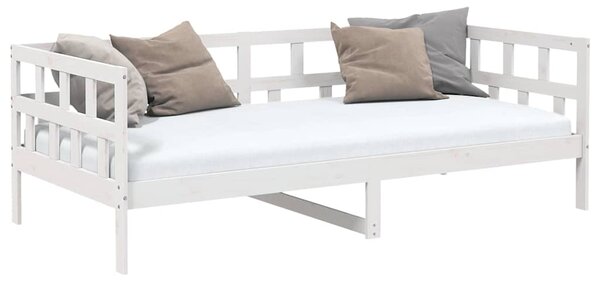 Dnevni ležaj bijeli od masivne borovine 90 x 190 cm - Bijela / 90 x 190 cm