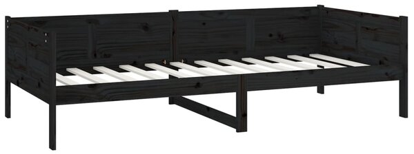 Dnevni ležaj od masivne borovine crni 90 x 190 cm - Crna / 90 x 190 cm