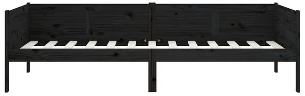 Dnevni ležaj od masivne borovine crni 90 x 190 cm - Crna / 90 x 190 cm