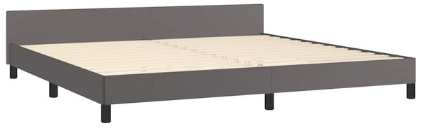 Okvir kreveta s uzglavljem bez madraca sivi 200x200 cm - Siva / 200 x 200 cm