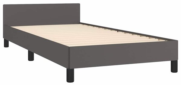 Okvir kreveta s uzglavljem bez madraca sivi 100x200 cm - Siva / 100 x 200 cm