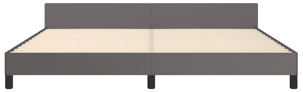 Okvir kreveta s uzglavljem bez madraca sivi 200x200 cm - Siva / 200 x 200 cm