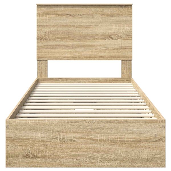Krevet s od storage Sonoma hrast 75 x 190 cm Konstruirano drvo - Smeđa / 75 x 190 cm