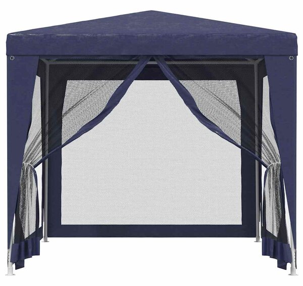Šator za zabave s 4 mrežasta bočna zida plavi 2,5 x 2,5 m HDPE - Plava / 2.5 x 2.5 m