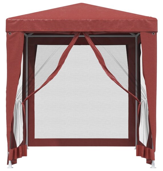 Šator za zabave s 4 mrežasta bočna zida crveni 2 x 2 m HDPE - Crvena / 2 x 2 m