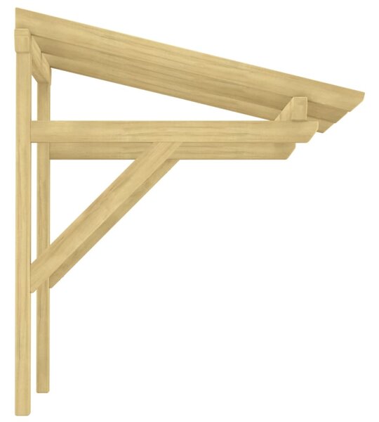 Nadstrešnica za vrata 100x100x80 cm od impregnirane borovine - Smeđa / 100 x 100 x 80 cm