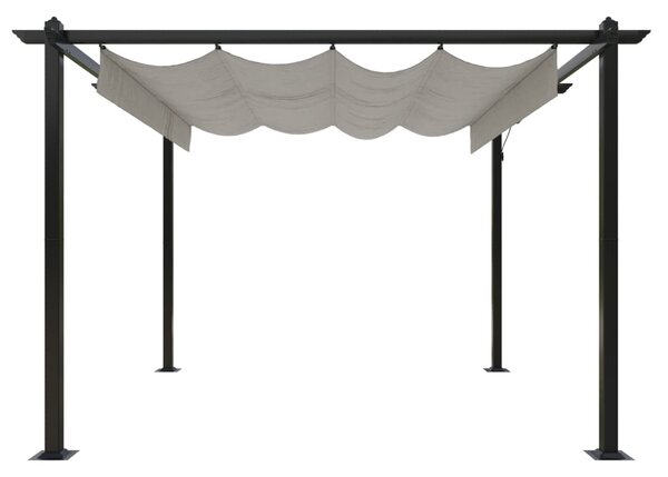 Vrtna sjenica s pomičnim krovom 3 x 3 m krem - Krema / 3 x 3 x 2.2 m
