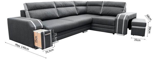 Zondo.hr Kutna garnitura Antelope (svjetlosiva) (L) . Akcija -20%. 601060