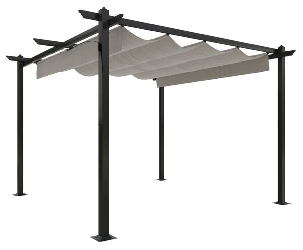 Vrtna sjenica s pomičnim krovom 3 x 3 m krem - Krema / 3 x 3 x 2.2 m