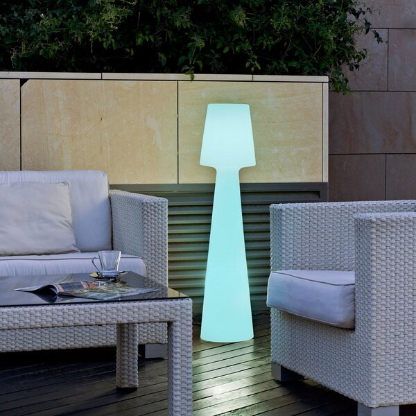 Newgarden Lola LED podna lampa na baterije, visina 110 cm, prigušiva, Bijela, Plastika