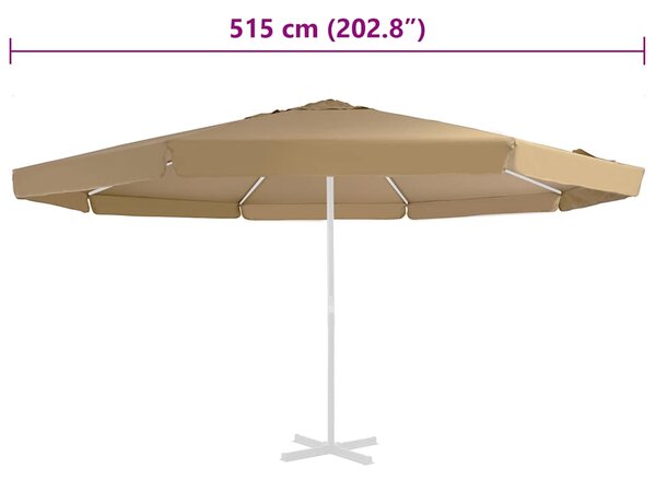 Zamjenska tkanina za vrtni suncobran 515 cm smeđesiva - Sivo-smeđa / Φ 515 cm