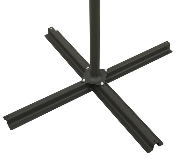 Konzolni vrtni suncobran sa stupom i LED svjetlom 300 cm zeleni - Zelena / N/A