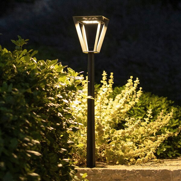 Les Jardins Metro LED solarna svjetiljka sa senzorom, siva, prigušiva, Sivo, Metal, Vanjski stupići/staze