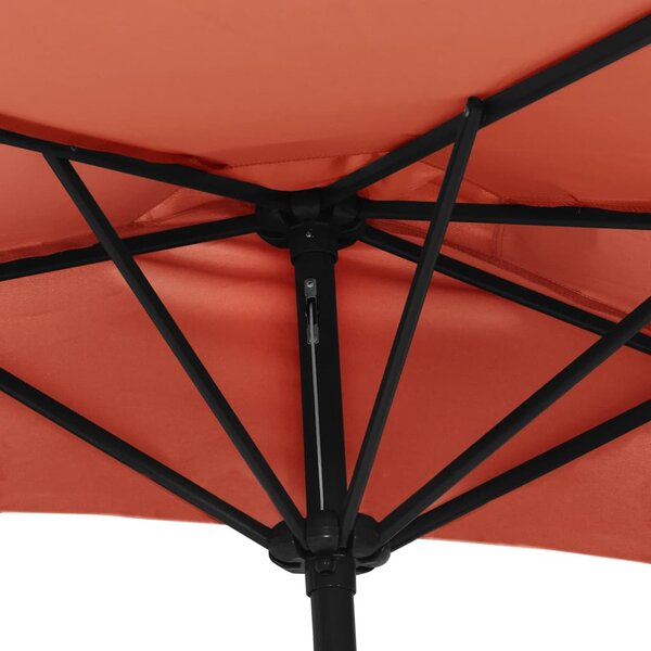 Balkonski suncobran terakota 300 x 155 x 223 cm polukružni - Smeđa / N/A