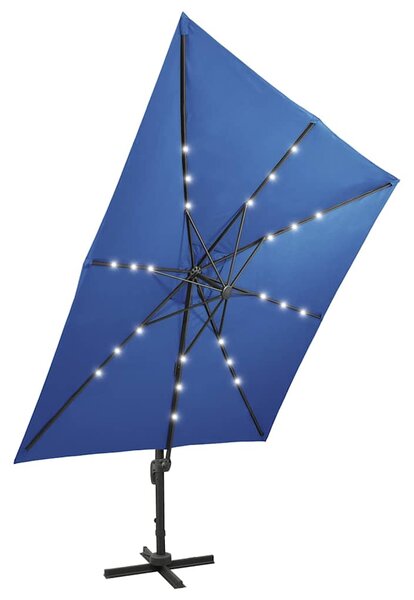 Konzolni vrtni suncobran sa stupom LED 300 cm azurnoplavi - Plava / N/A