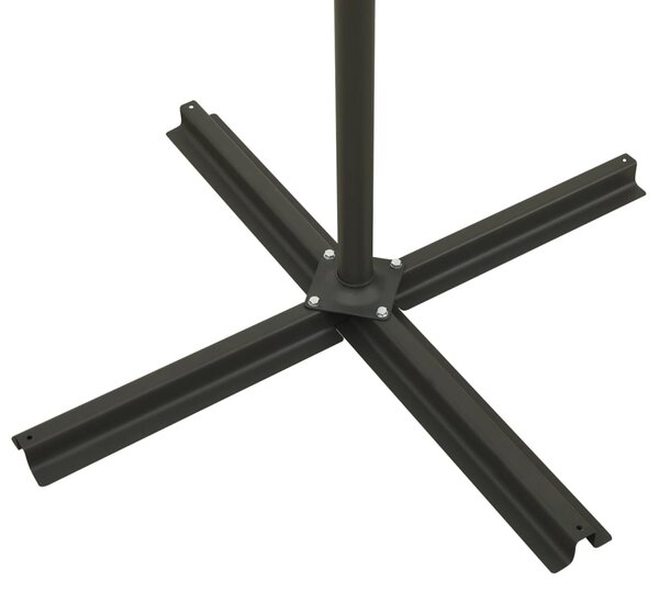 Konzolni vrtni suncobran sa stupom i LED svjetlima 300 cm bordo - Crvena / N/A