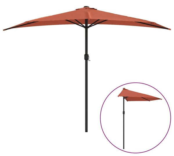 Balkonski suncobran terakota 300 x 155 x 223 cm polukružni - Smeđa / N/A