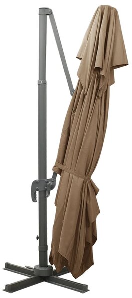 Konzolni vrtni suncobran s duplim vrhom 400 x 300 cm smeđesivi - Tupe / 300 x 400 cm