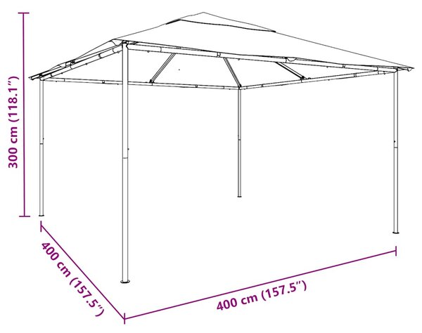Sjenica 4 x 4 x 3 m bijela 180 g/m² - Bijela / 4 x 4 m