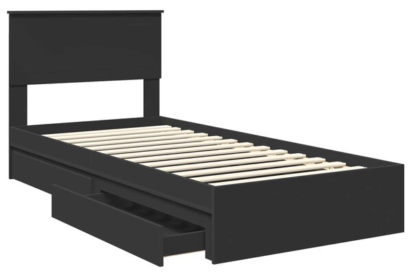 Krevet s od storage Crna 90 x 190 cm Konstruirano drvo - Crna / 90 x 190 cm