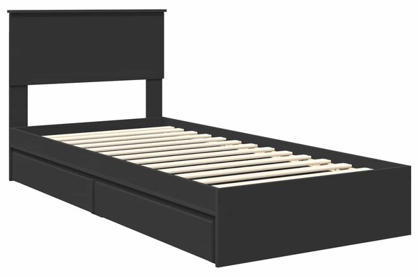 Krevet s od storage Crna 90 x 190 cm Konstruirano drvo - Crna / 90 x 190 cm