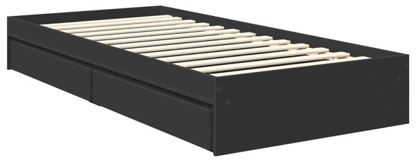 Krevet s od storage Crna 90 x 190 cm Konstruirano drvo - Crna / 90 x 190 cm