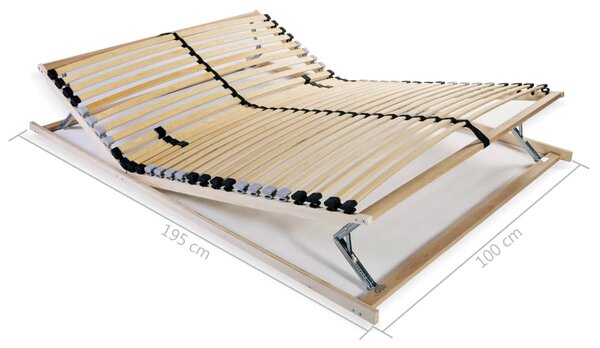 Podnica za krevet s 28 letvica i 7 zona 100 x 200 cm - Smeđa / 100 x 200 cm