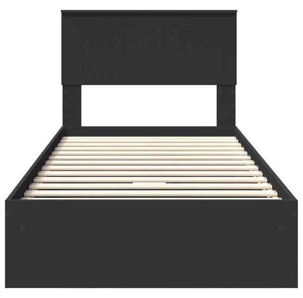 Krevet s od storage Crna 90 x 190 cm Konstruirano drvo - Crna / 90 x 190 cm
