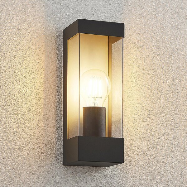 Lindby vanjska zidna lampa Tilian, visina 25 cm, antracit, čelik, prigušiva, Crno, Metal